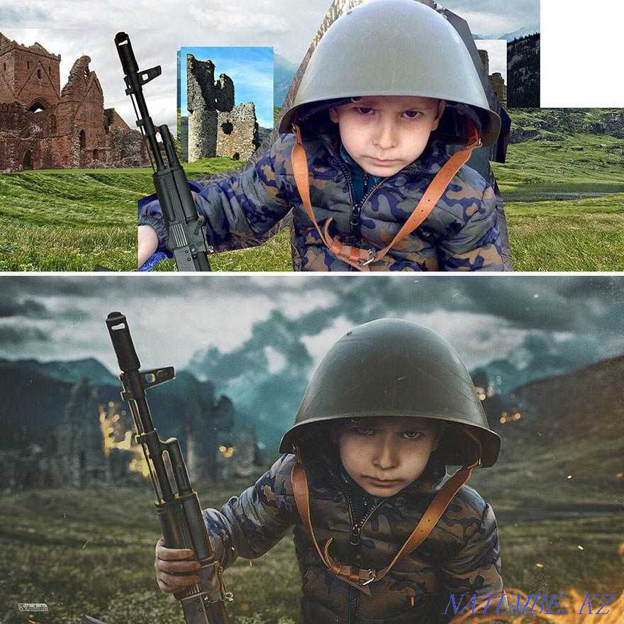 Монтаж фотошоп еске алу слайд той ша?ыру свадьба пригласительный Астана - изображение 1