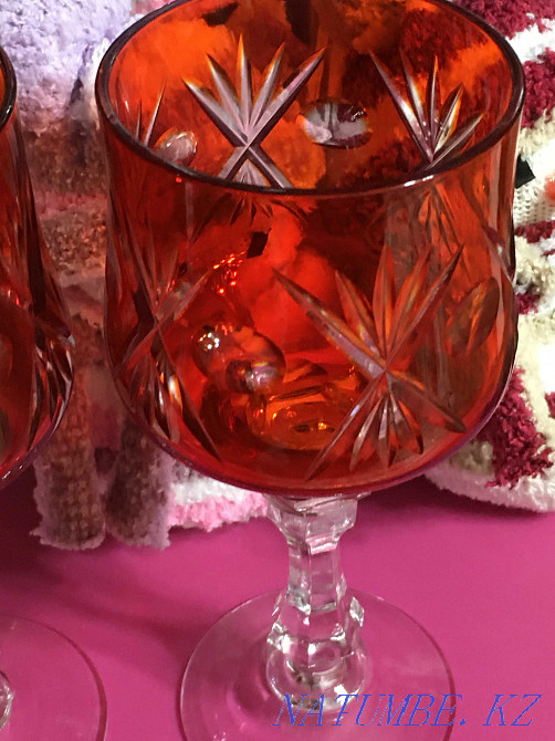 Glasses crystal height 20cm volume 250ml price per pair Almaty - photo 2
