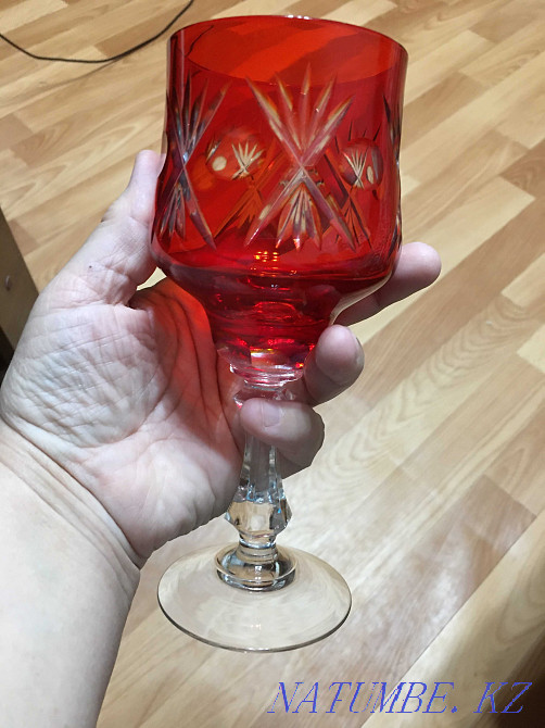 Glasses crystal height 20cm volume 250ml price per pair Almaty - photo 3