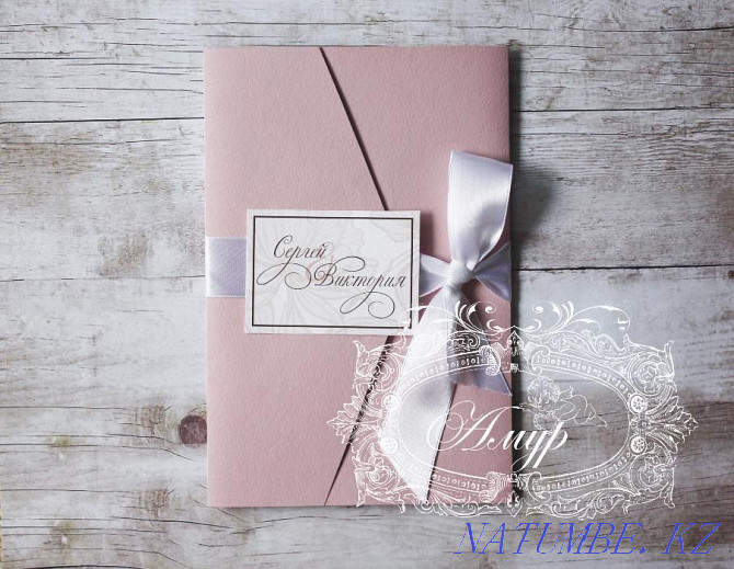 Wedding invitations from Italian paper from 270tg., to order. Karagandy - photo 8