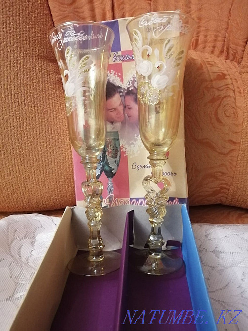 Wedding glasses, pair. mother-of-pearl gold Oral - photo 1