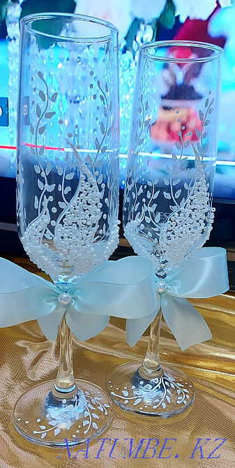 Бакалы,фужеры,подушечки для колец,банк,Наборы для молодоженов на стол Шымкент - изображение 8