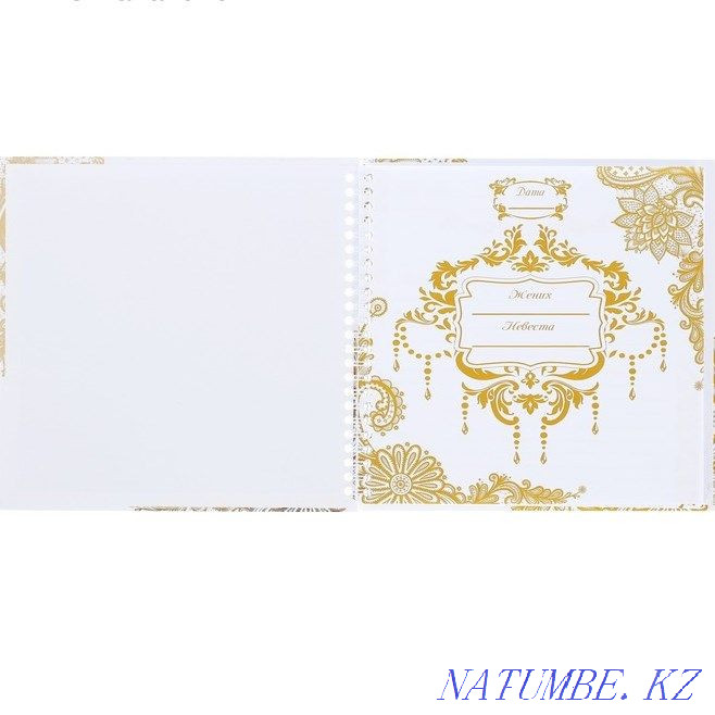 Book of wedding wishes with Marsala feather 21 x 21 cm Almaty - photo 6