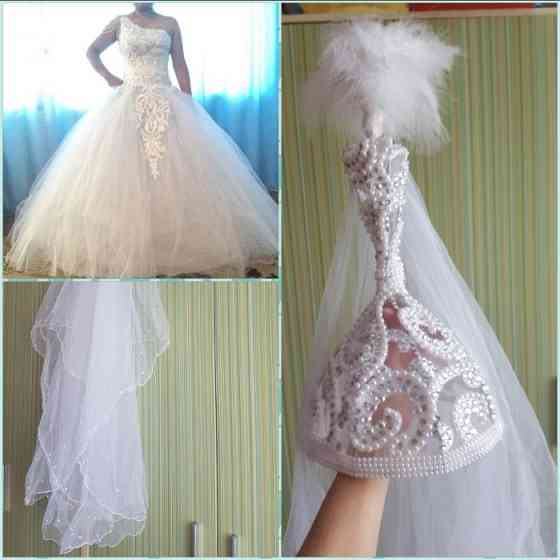 Новое свадебное платье на одной лямке Aqtobe