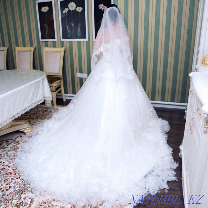 Urgently! Wedding Dress! feather effect Astana - photo 1