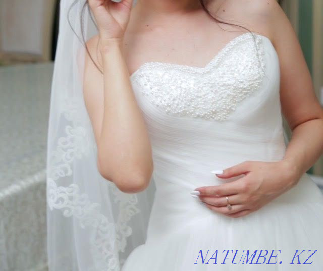 Urgently! Wedding Dress! feather effect Astana - photo 5