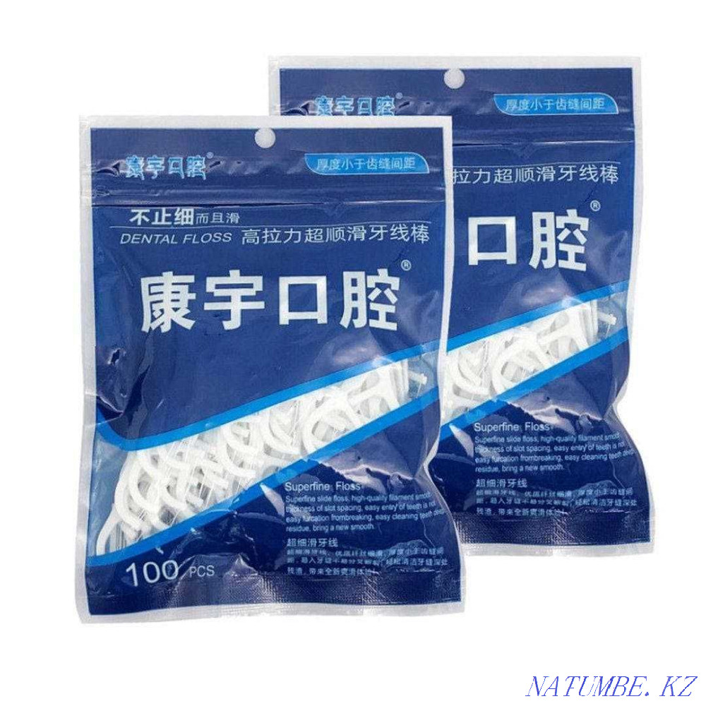 Plastic toothpick. Dental floss. Almaty - photo 1