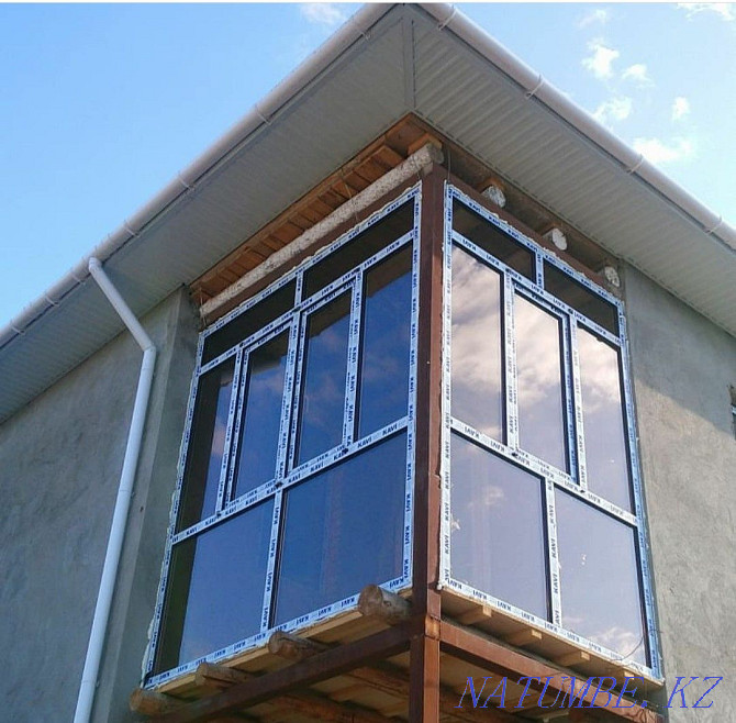 Plastic windows, stained-glass windows, warm series, facade Shymkent - photo 6