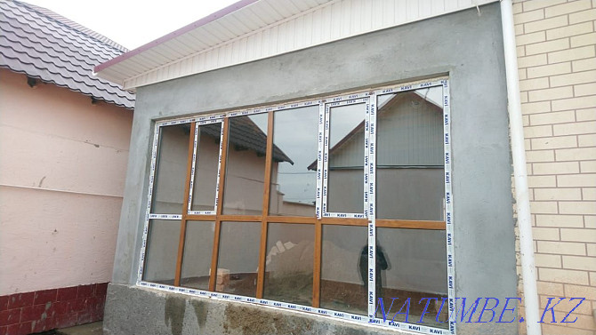 Plastic windows, stained-glass windows, warm series, facade Shymkent - photo 4