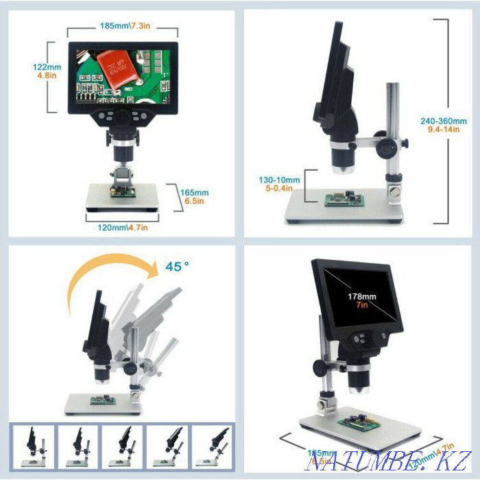 Цифровой микроскоп с 7 дюймовым экраном Алматы - изображение 2