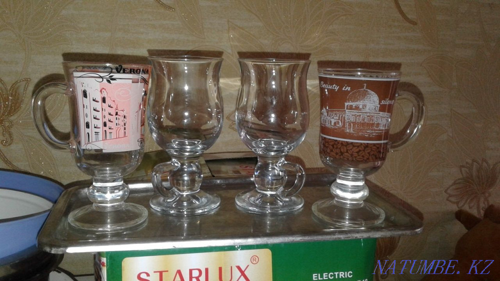 Фужеры 2 вида и паднос Усть-Каменогорск - изображение 1
