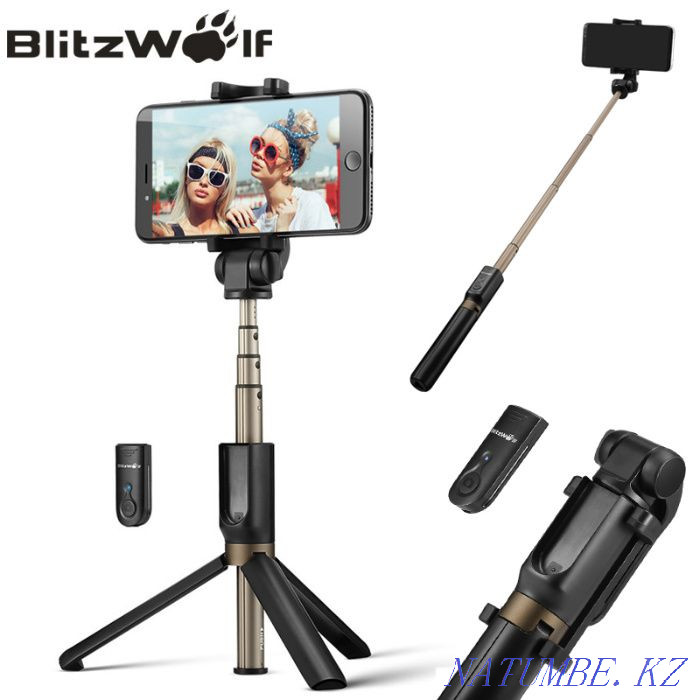 Best Tripod-Selfie Stick-Bluetooth Remote - 3in1. Original. Atyrau - photo 3