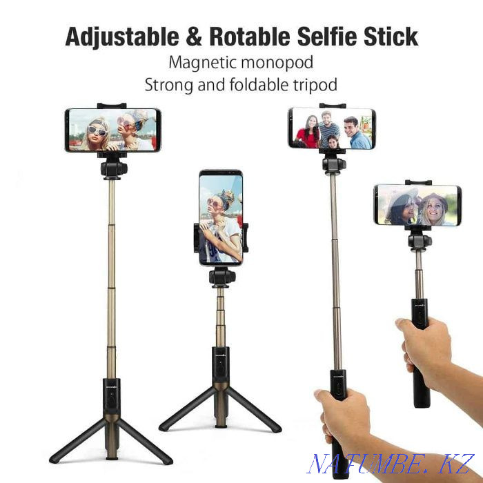 Best Tripod-Selfie Stick-Bluetooth Remote - 3in1. Original. Atyrau - photo 8