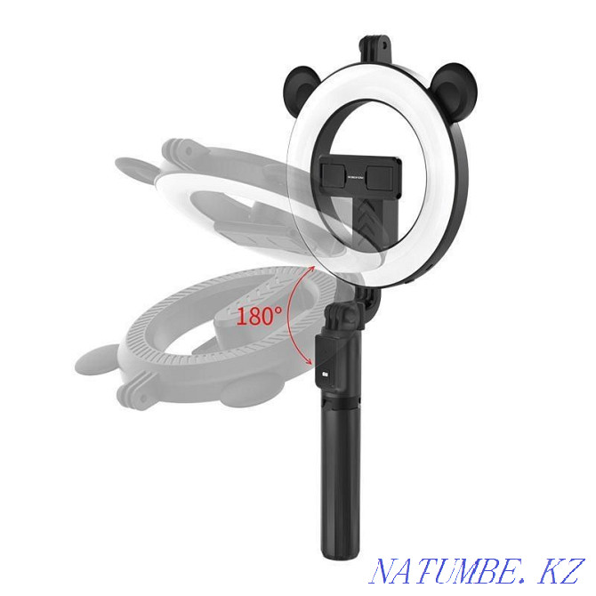 Selfie stick with ring lamp + tripod for phone BY6 Perfe Almaty - photo 3