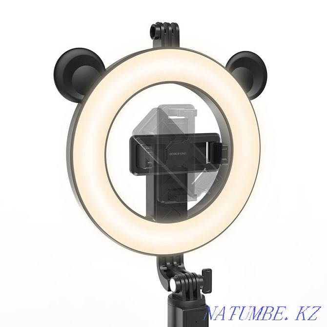 Selfie stick with ring lamp + tripod for phone BY6 Perfe Almaty - photo 2