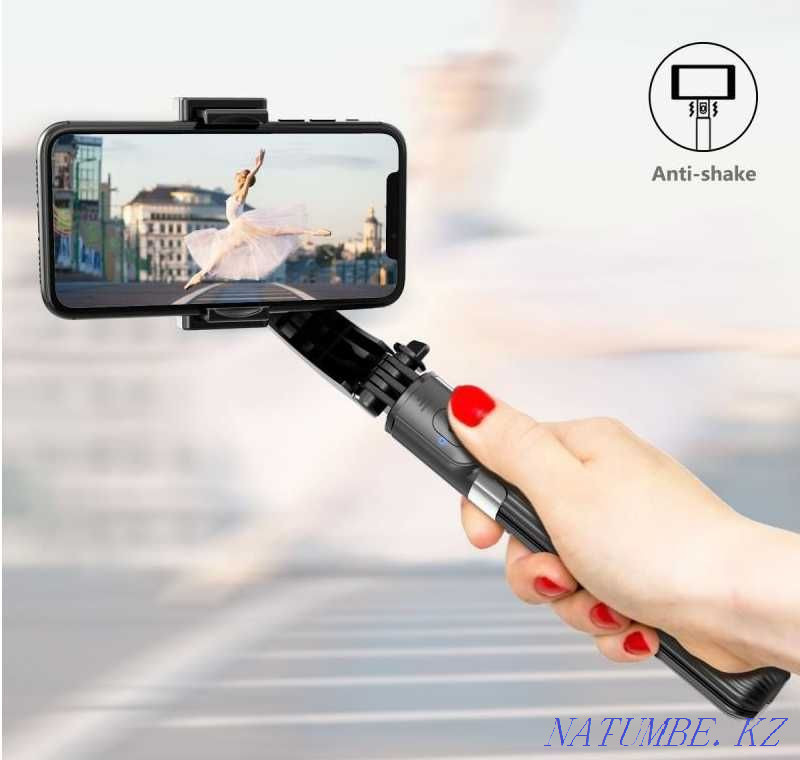 Gimbal L08 stabilizer for smartphones + monopod + tripod Almaty - photo 1