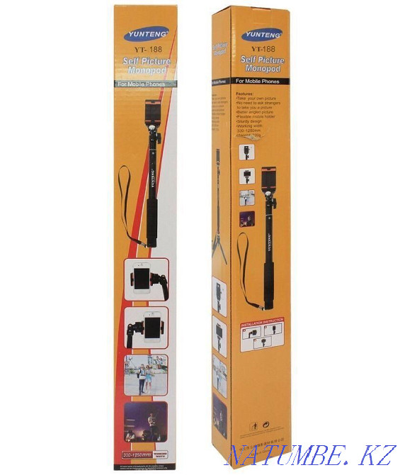 Моноподты селфи таяқшасы штативті штатив телефон тірегі таяқшасы go pro  Алматы - изображение 2