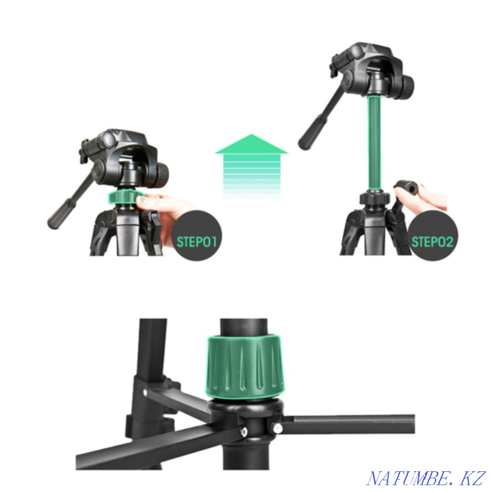 Телефон мен камераға арналған штатив Candc 320 143 см  Астана - изображение 5