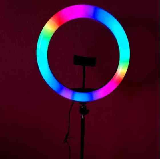 + ШТАТИВ! Новая Разноцветная RGB Кольцевая Лампа 33 см RGB LED Астана
