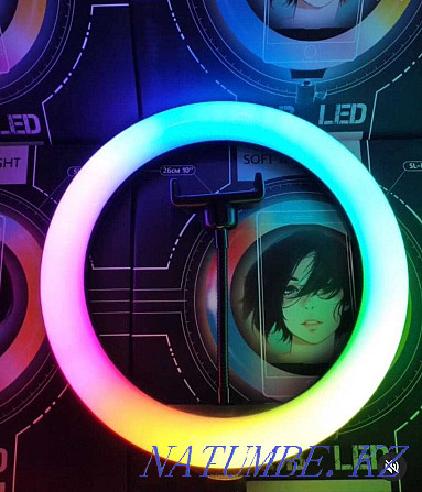 + ШТАТИВ! Новая Разноцветная RGB Кольцевая Лампа 33 см RGB LED Астана - изображение 8