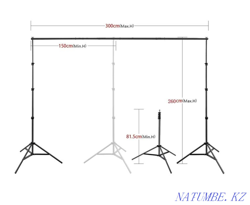 Держатель Крепление для фона ( ворота ) 2x2 / 2x3 / 2.6x3 / 3х3 метра Алматы - изображение 7