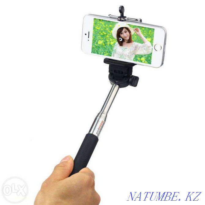 Selfie monopod, aluminum alloy, extendable tripod for smartphones Almaty - photo 1