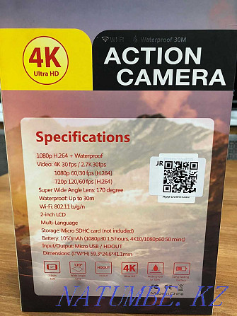 Action camera sports 4K. Sports camera. Camera. Almaty - photo 2