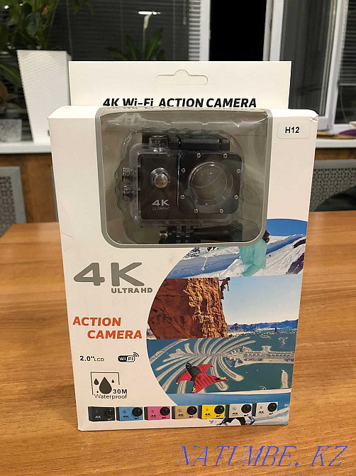 Action camera sports 4K H12. Action camera. durable camera. Almaty - photo 1