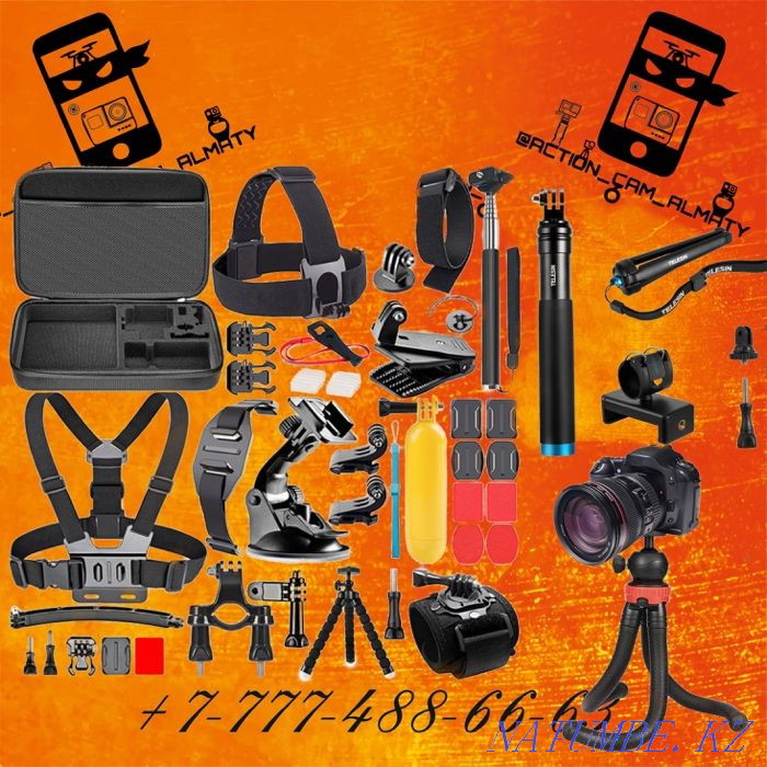 Available mount kits for action cameras GoPro, Sony, Xiaomi yi Almaty - photo 6