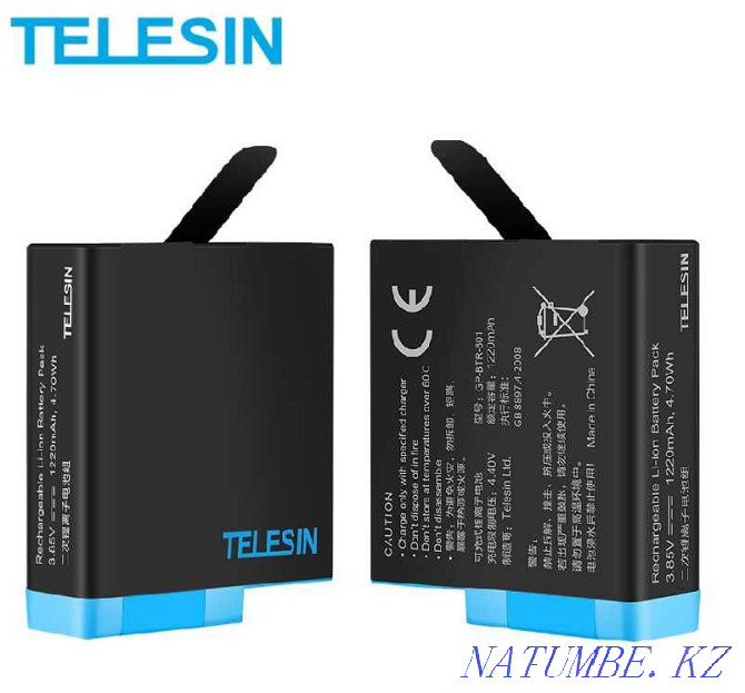 Battery ( Battery ) + charger for Gopro 5 / 6 / 7 / 8 / 9 TELESIN Almaty - photo 3