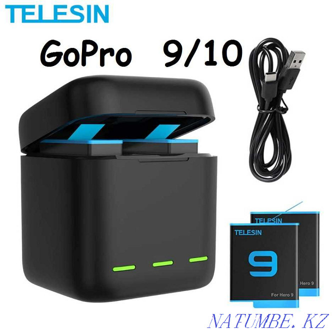 Battery ( Battery ) + charger for Gopro 5 /6 /7 /8 /9 /10 TELESIN Almaty - photo 2
