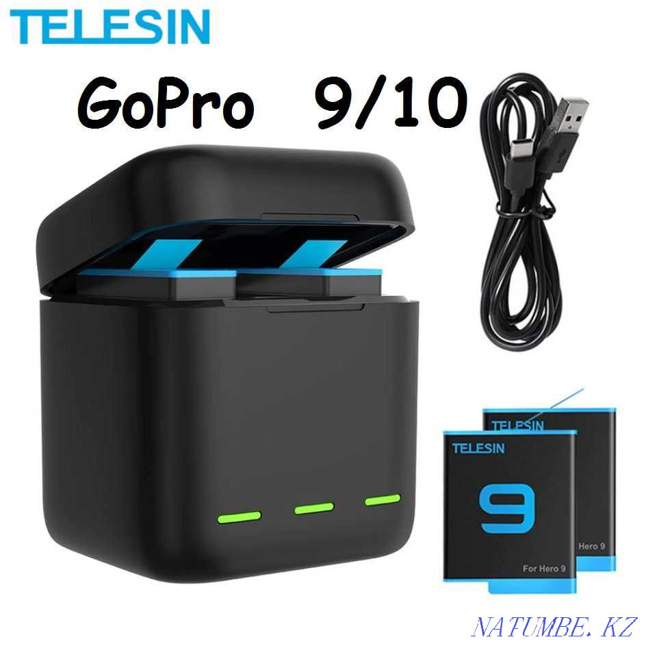 Battery ( Battery ) + charger for Gopro 5 /6 /7 /8 /9 /10 TELESIN Almaty - photo 2