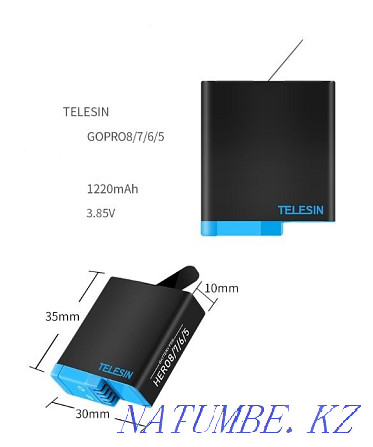 TELESIN batteries for GoPro 5-6-7-8-9-10 / batteries for action cameras Almaty - photo 8
