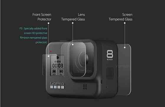 Защитная пленка-стекло для экшн-камеры GoPro Hero 8  отбасы 