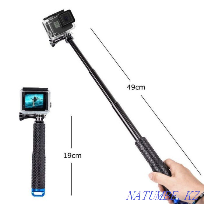 Monopod for all action cameras - GoPro, Sony FDR, DJI Osmo Action Almaty - photo 3