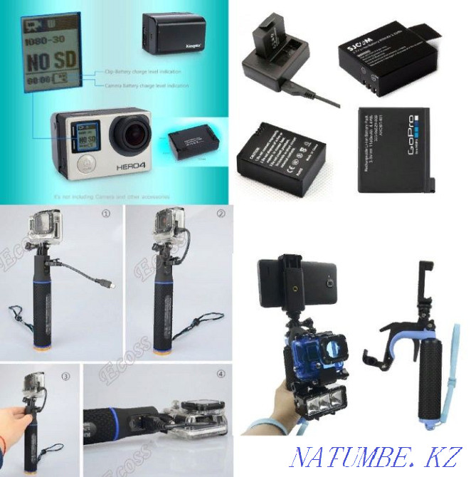 For Gopro Gopro Xiaomi Yi: battery monopod microphone Astana - photo 2