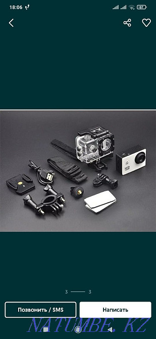 Action camera, similar to Go Pro, new in package Almaty - photo 2