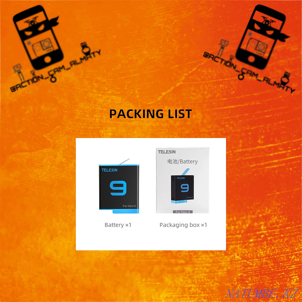 Charging box for 3 batteries. GoPro 9, 10 TELESIN Almaty - photo 3