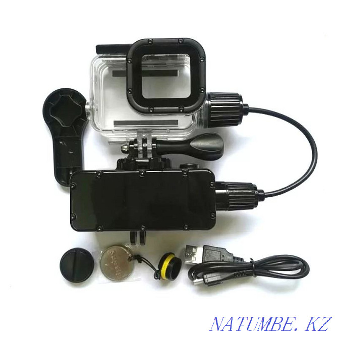 Водонепроницаемый аккумулятор для экшн камеры с аквабоксом Петропавловск - изображение 1