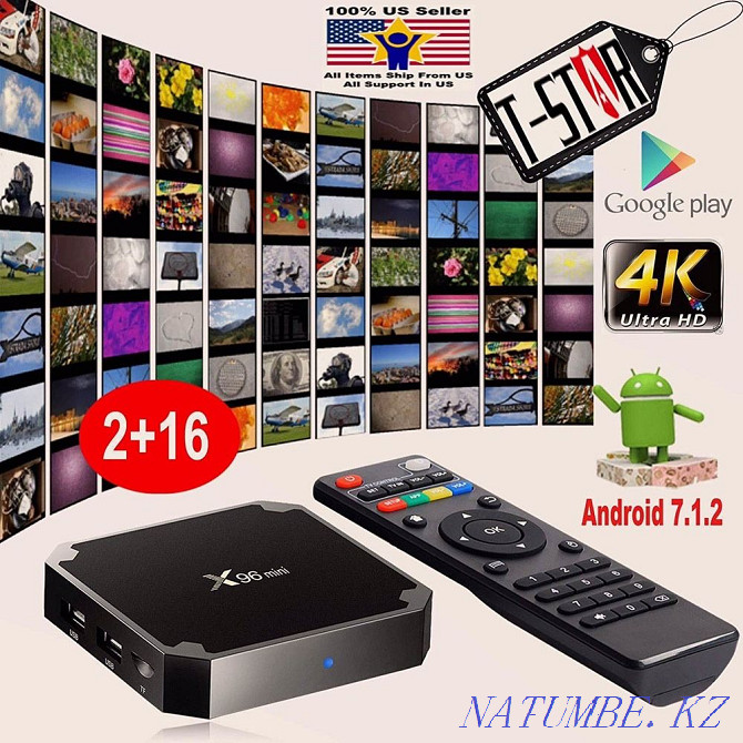 Smart TV қорабы X96 mini! Смарт теледидар қорабы 2/16 Гб! 100% түпнұсқа!  Өскемен - изображение 1