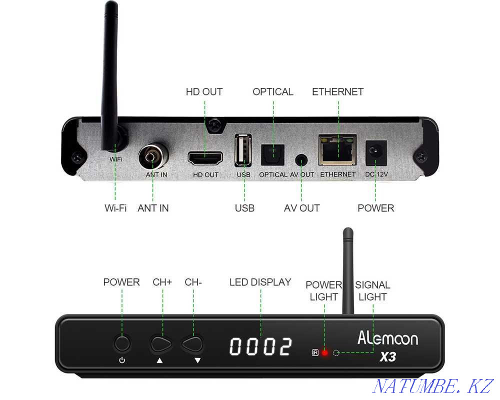 Ultra-Box X3 - terrestrial hybrid receiver DVB-T/T2, Wi-Fi, Tubi Cast Almaty - photo 6