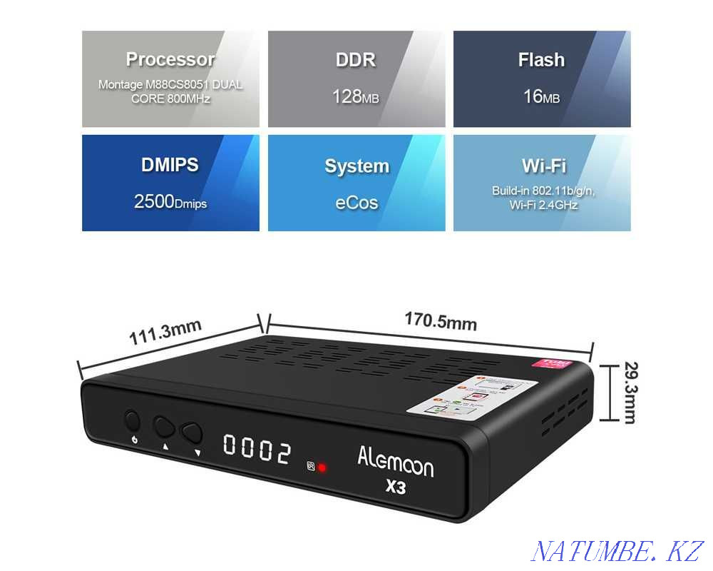 Ultra-Box X3 - terrestrial hybrid receiver DVB-T/T2, Wi-Fi, Tubi Cast Almaty - photo 7