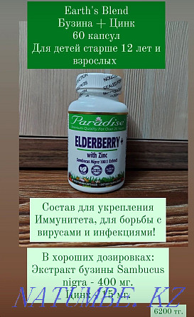 Sambucus Black Elderberry with Zinc for Children from 12 years old and adults! From USA Shymkent - photo 1
