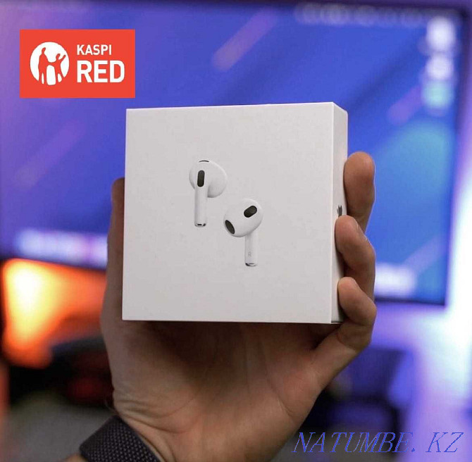 Бөліп төлеу ҚЫЗЫЛ! ЖАҢА Apple AirPods 3 Premium EAC! Жаңа құлаққаптар ауа нүктелері  Тараз  - изображение 1