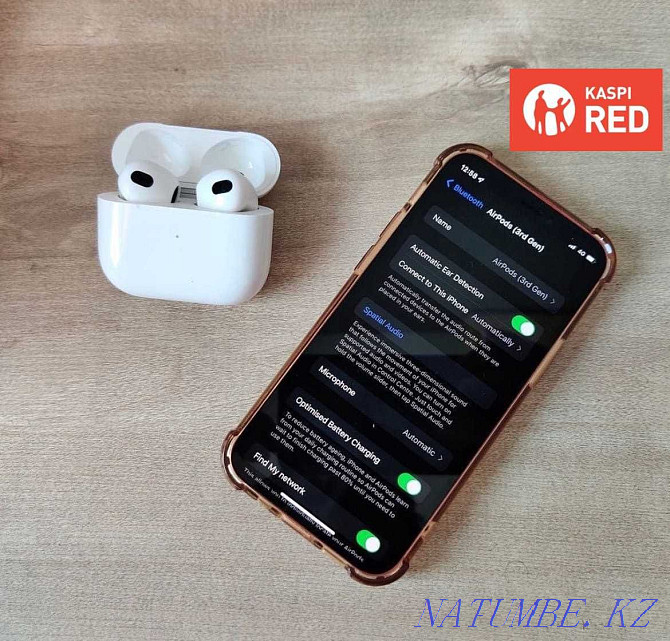 Бөліп төлеу ҚЫЗЫЛ! ЖАҢА Apple AirPods 3 Premium EAC! Жаңа құлаққаптар ауа нүктелері  Тараз  - изображение 2