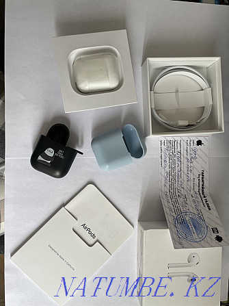 Airpods 2, поўны камплект +2 чахла Алматы - photo 1