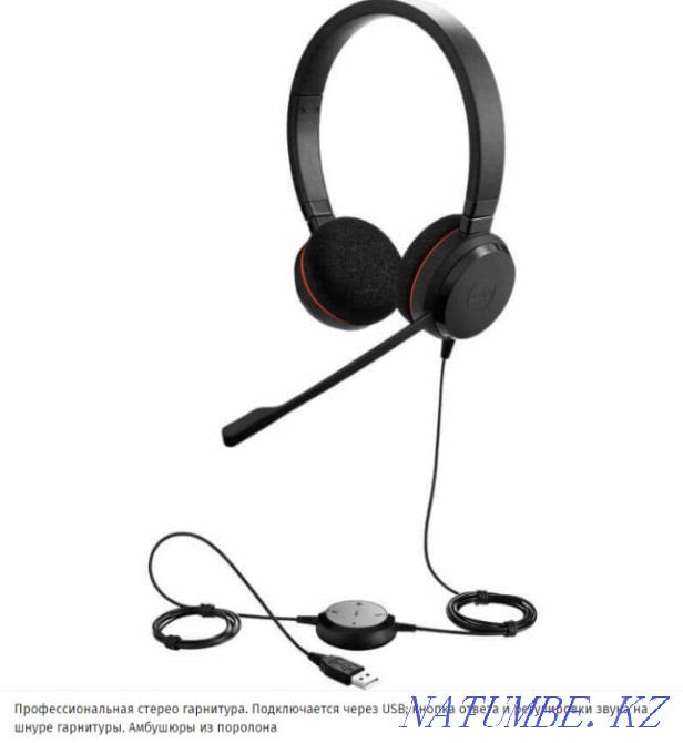 Jabra EVOLVE 20 MS Stereo гарнитурасы  Алматы - изображение 1