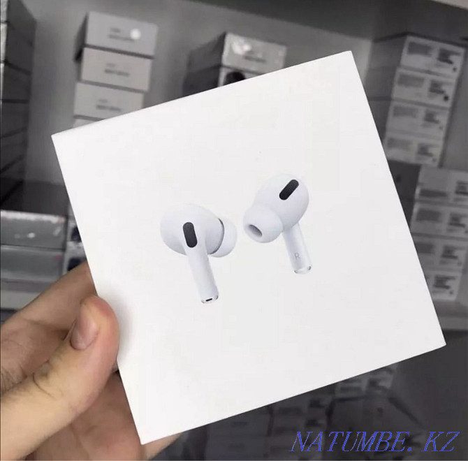 ? AirPods Pro + ПОДАРОК Premium Lux качество Сходство 100% Айрподс про Алматы - изображение 2