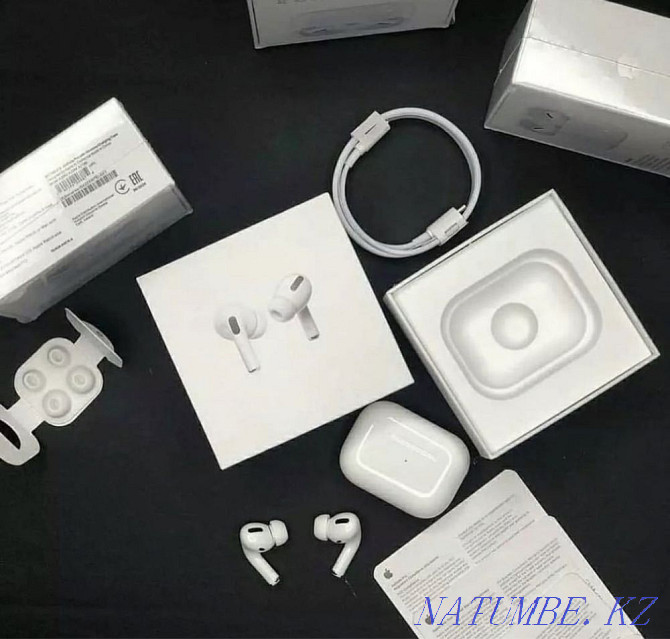 ? AirPods Pro + ПОДАРОК Premium Lux качество Сходство 100% Айрподс про Алматы - изображение 7