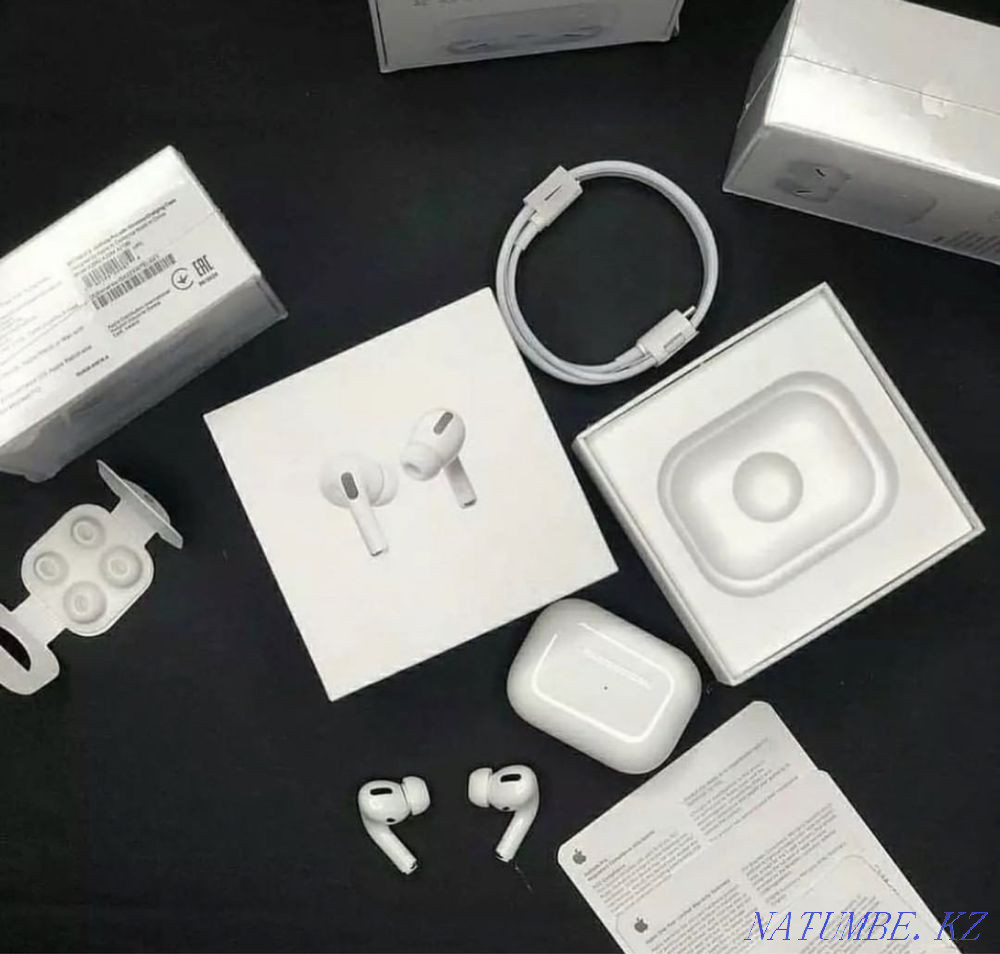 ? AirPods Pro + ПОДАРОК Premium Lux качество Сходство 100% Айрподс про Алматы - изображение 7